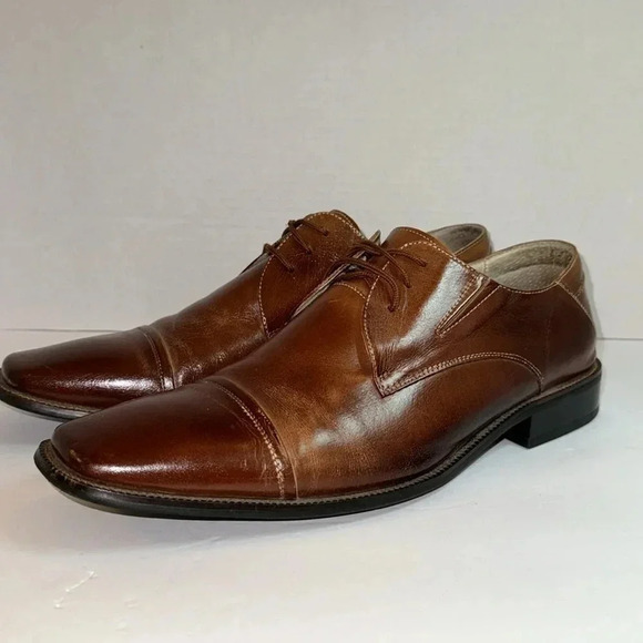 Stacy Adams Randall Cognac Dress Shoes - Picture 3 of 6
